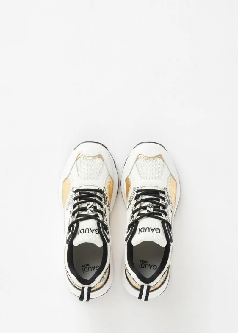 Sneaker con stampa cocco e pitone