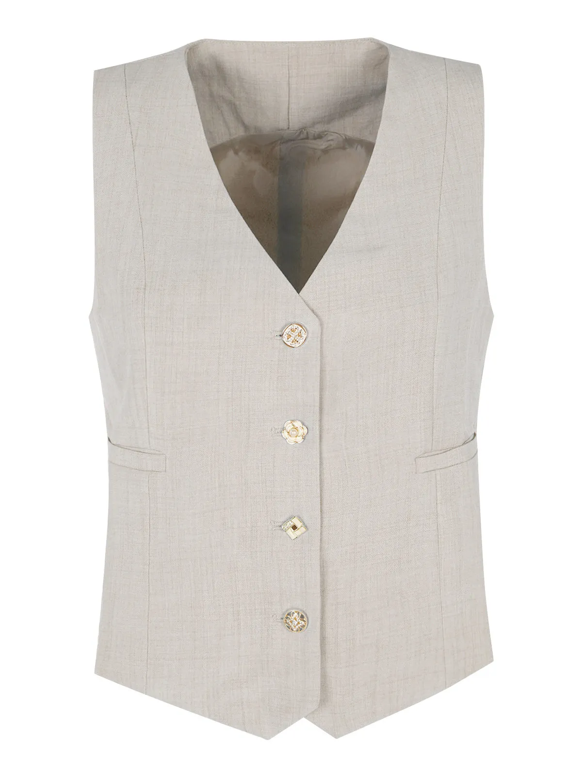 Solada Gilet femme avec boutons bijoux