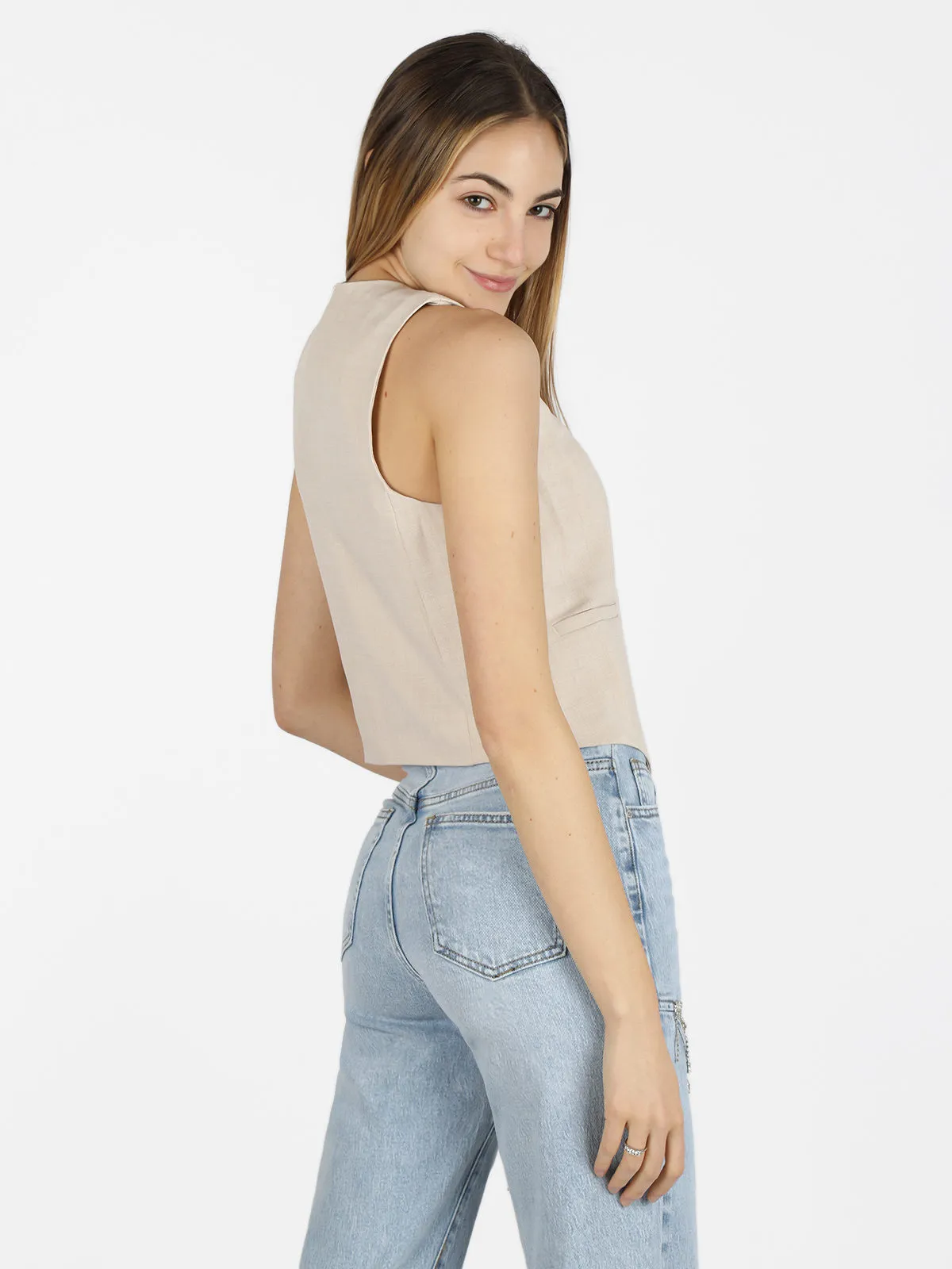Solada Gilet femme avec boutons bijoux