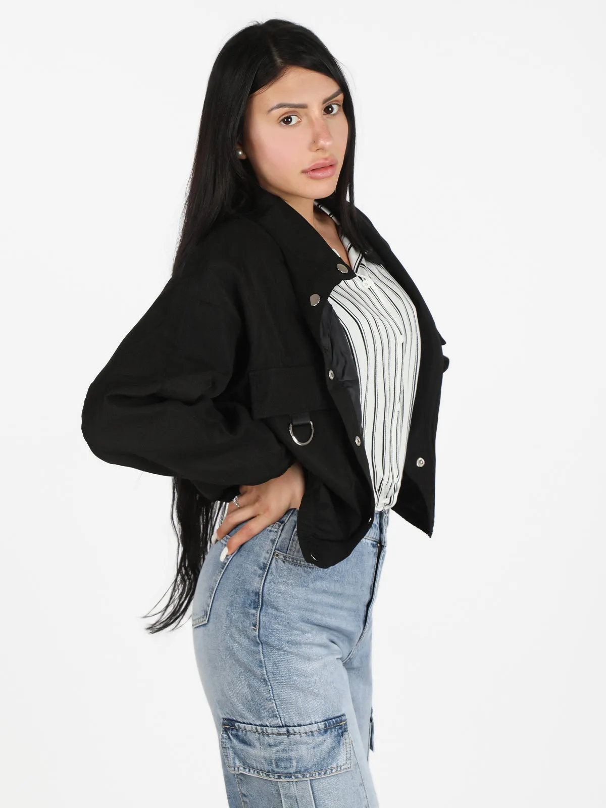 Solada Veste femme oversize avec boutons et poches