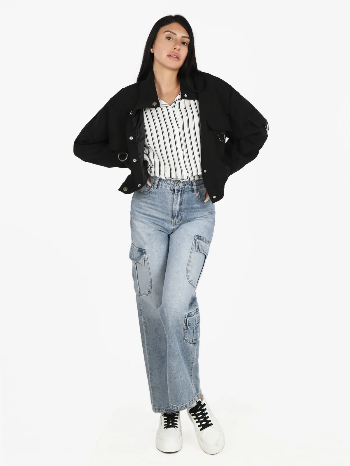 Solada Veste femme oversize avec boutons et poches