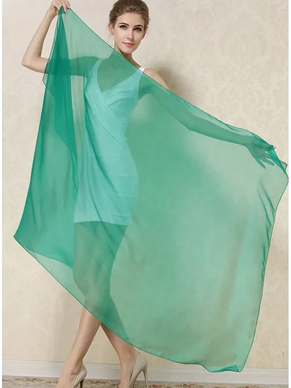 Stola 100% seta verde smeraldo bottiglia scuro