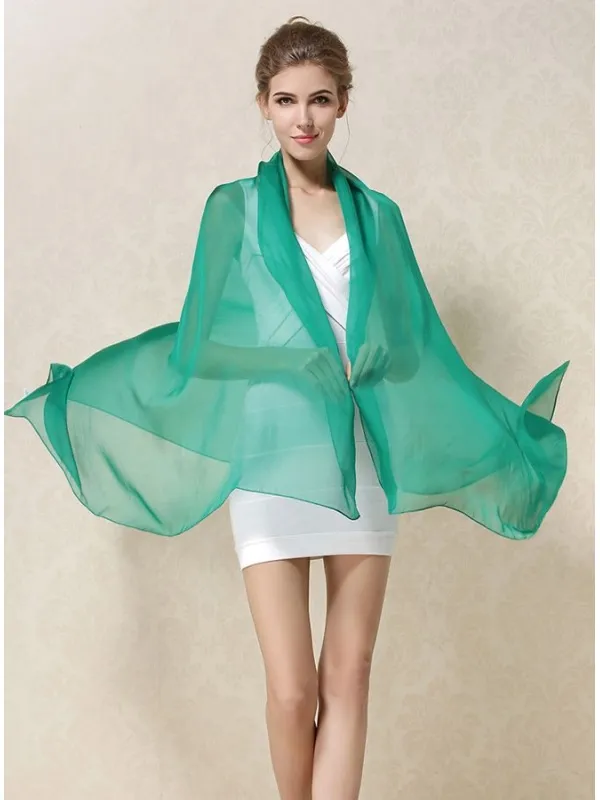 Stola 100% seta verde smeraldo bottiglia scuro