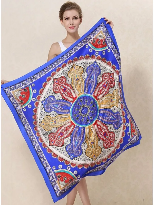 Stola Cerimonia elegante di Seta a fantasia blu online