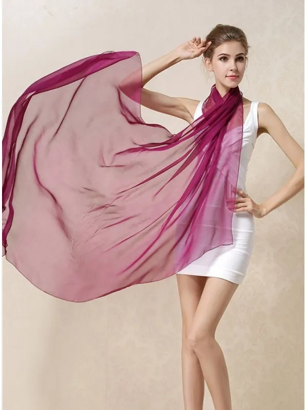 Stola color vinaccia 100% in pura seta naturale in offerta