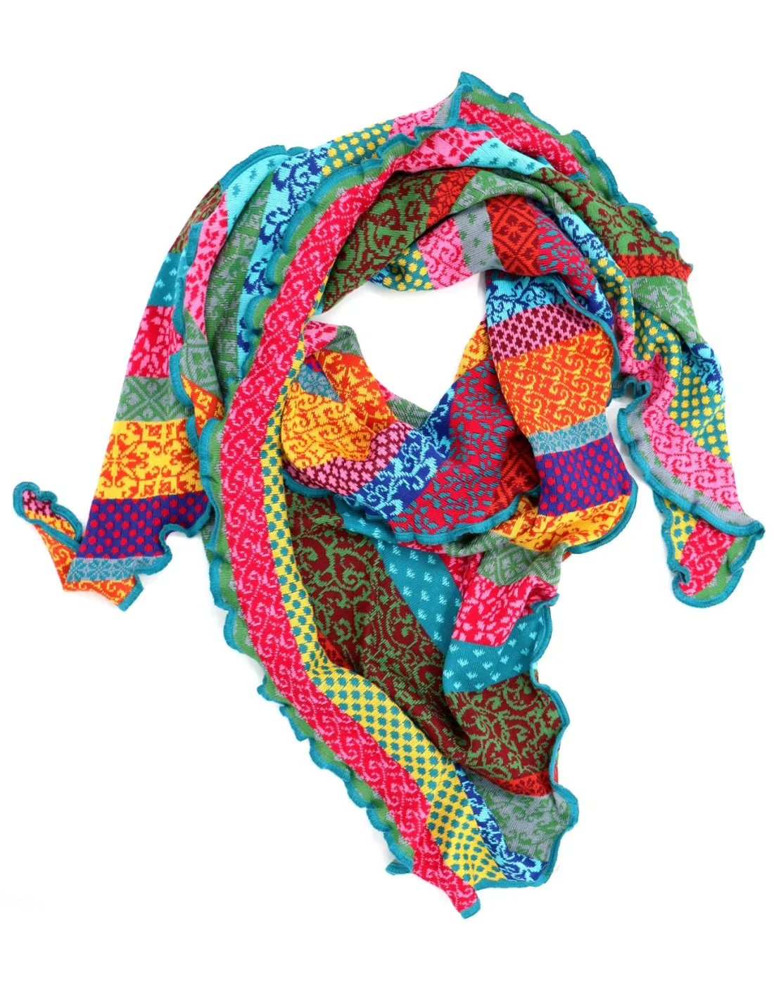 STOLA TRIANGOLARE IN COTONE BIOLOGICO JAQUARD "GRACE"