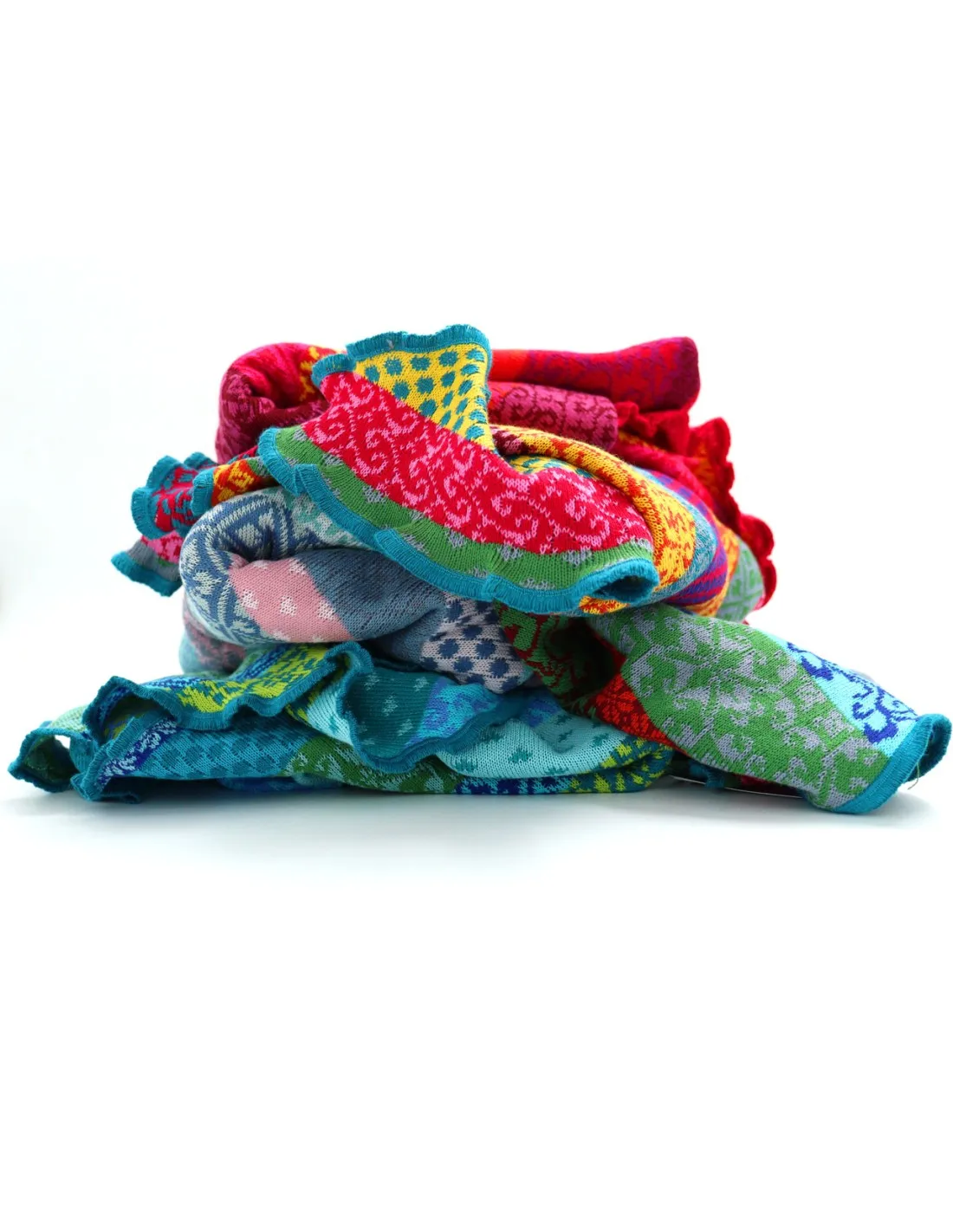 STOLA TRIANGOLARE IN COTONE BIOLOGICO JAQUARD "GRACE"
