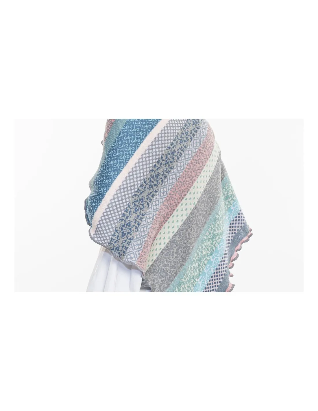 STOLA TRIANGOLARE IN COTONE BIOLOGICO JAQUARD "GRACE"
