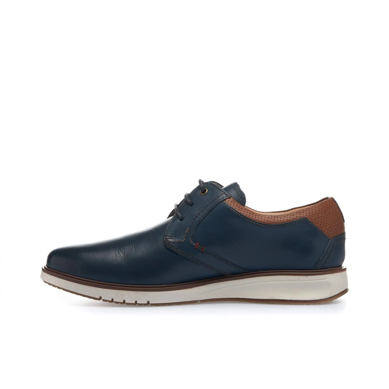 Stringate blu in pelle