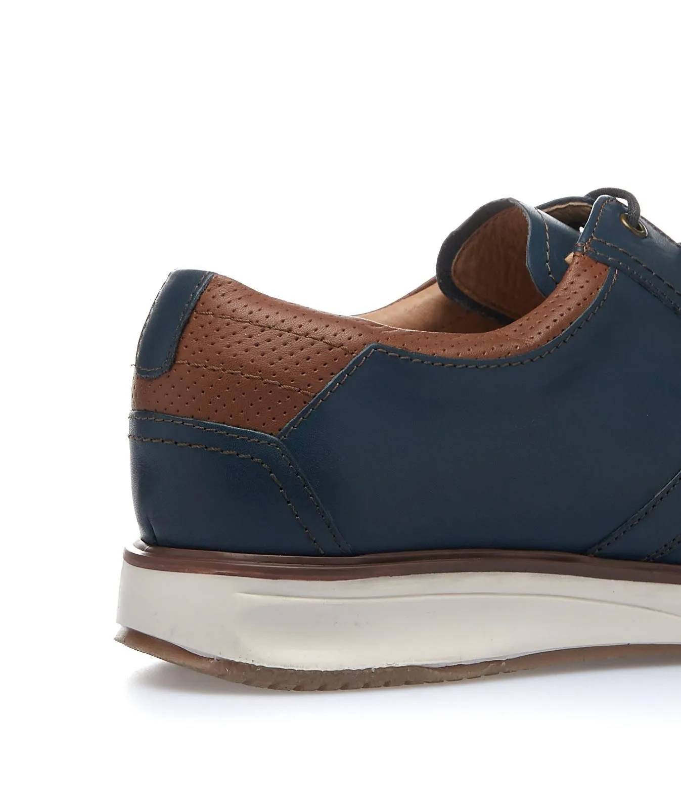 Stringate blu in pelle