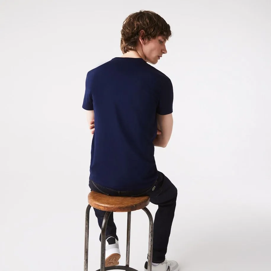 T-SHIRT BLU IN COTONE PIMA ULTRA LEGGERO