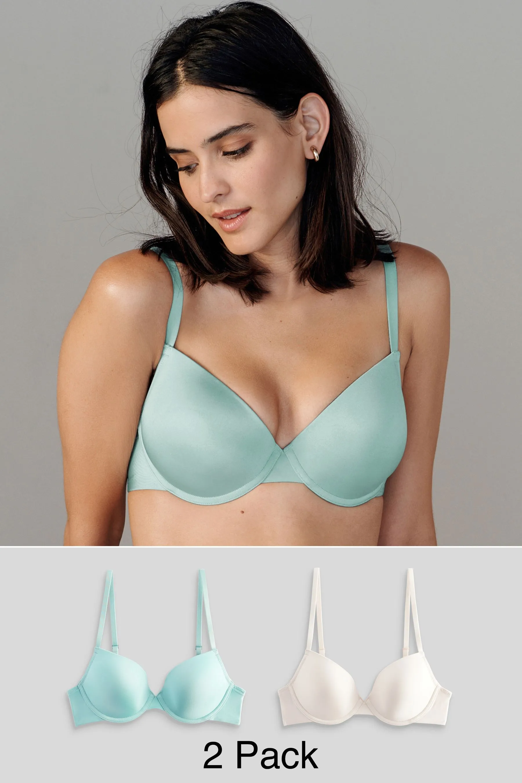 T-shirt leggermente imbottita con scollo profondo modellante Reggiseni 2 Confezione