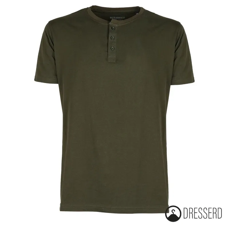 T-Shirt Uomo Baci & Abbracci Maglietta Serafino in cotone Regular Fit Maglie Dresserd