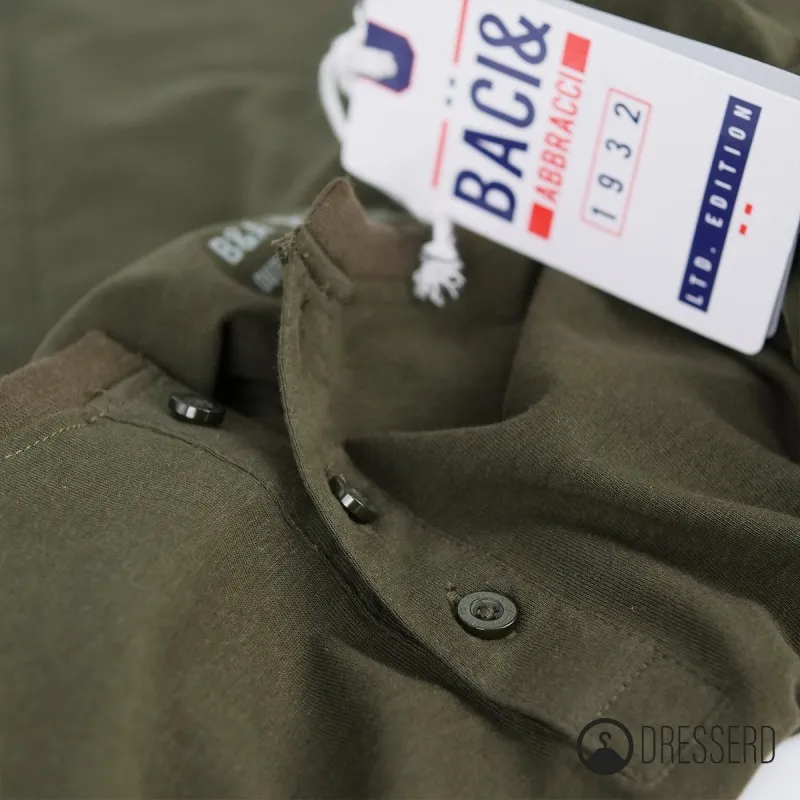 T-Shirt Uomo Baci & Abbracci Maglietta Serafino in cotone Regular Fit Maglie Dresserd