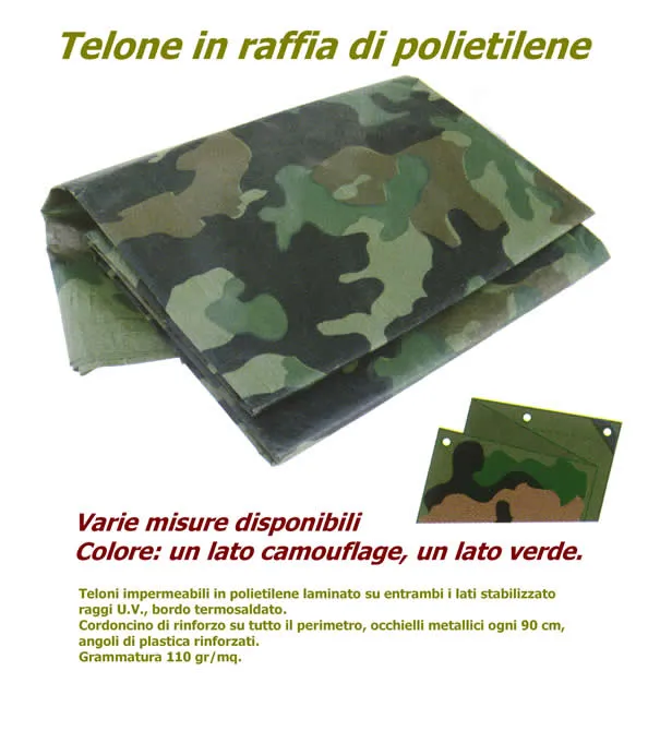 TELONE IMPERMEABILE POLIPROPILENE CAMO-TARP mimetico 110 gr/mq