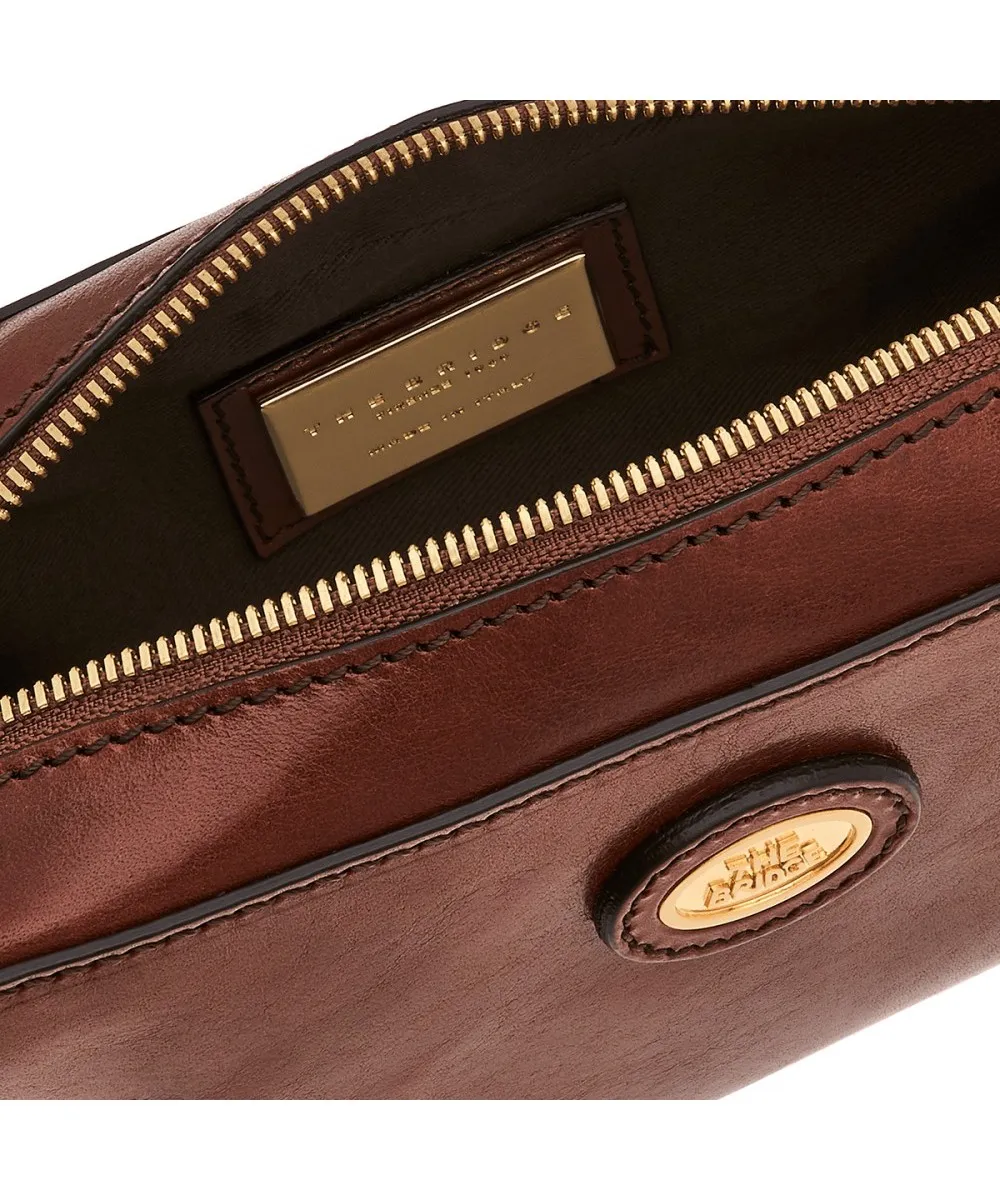 The Bridge Story pochette a mano con polsiera, pelle cuoio marrone