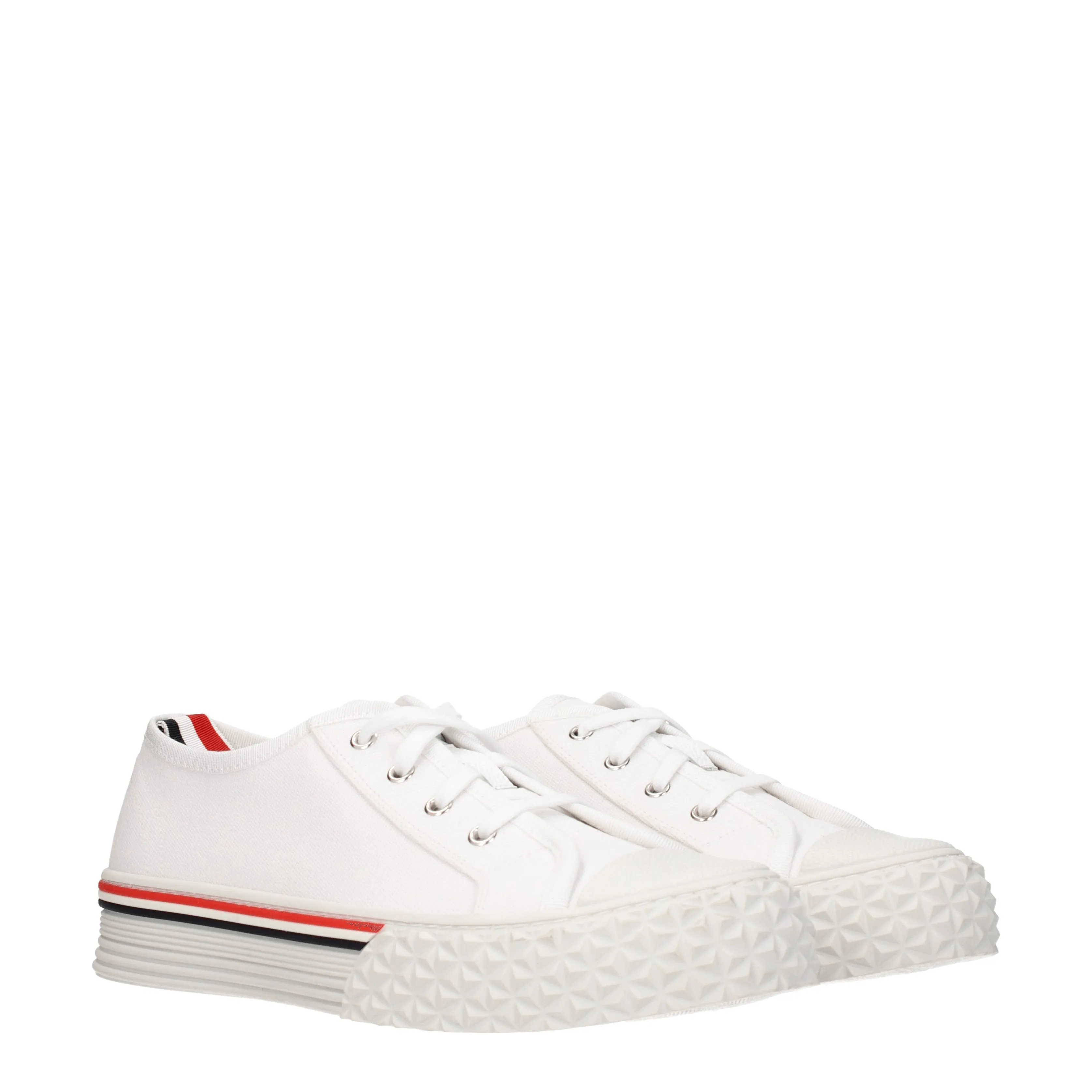 Thom Browne Sneakers Uomo Tessuto Bianco