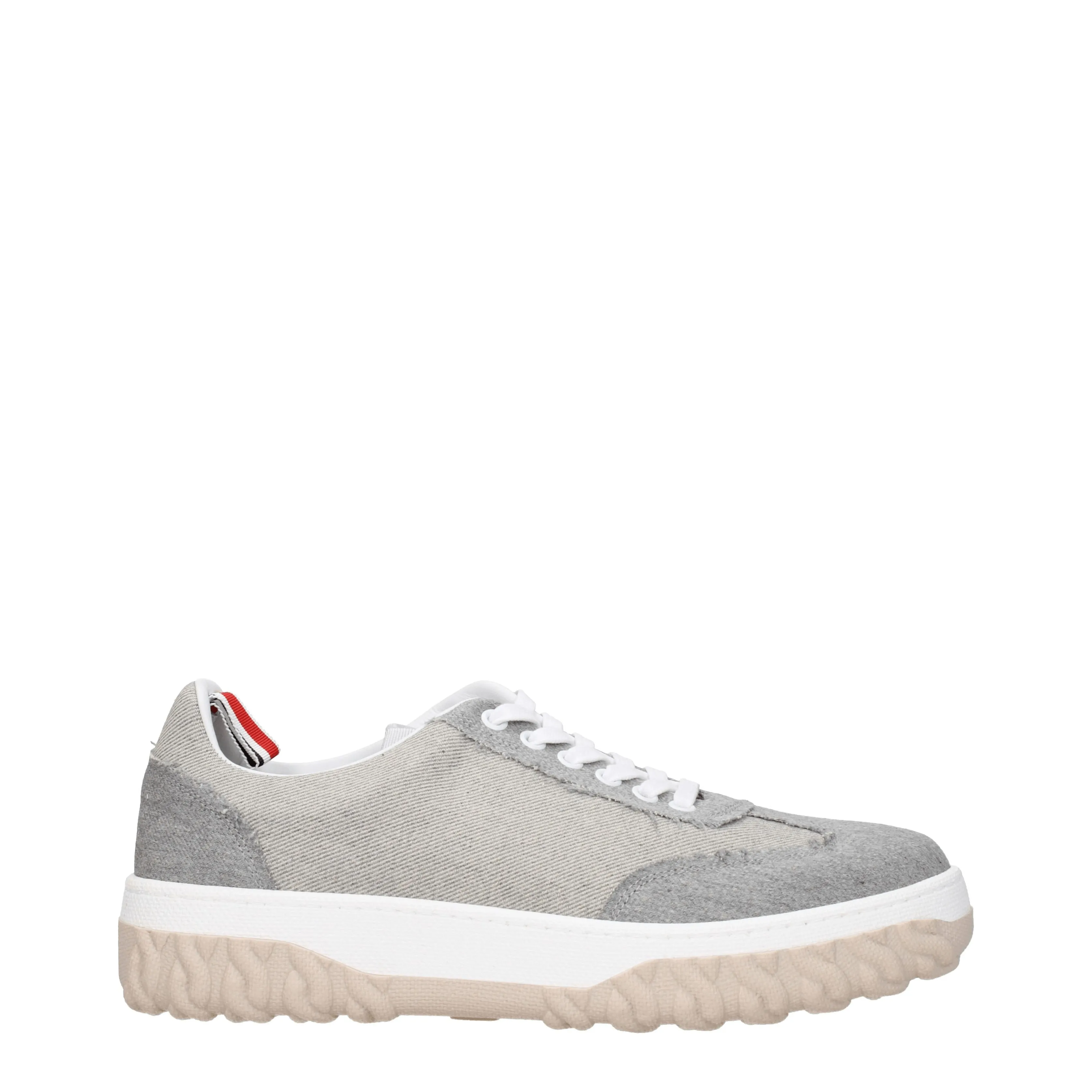 Thom Browne Sneakers Uomo Tessuto Grigio/Grigio Chiaro