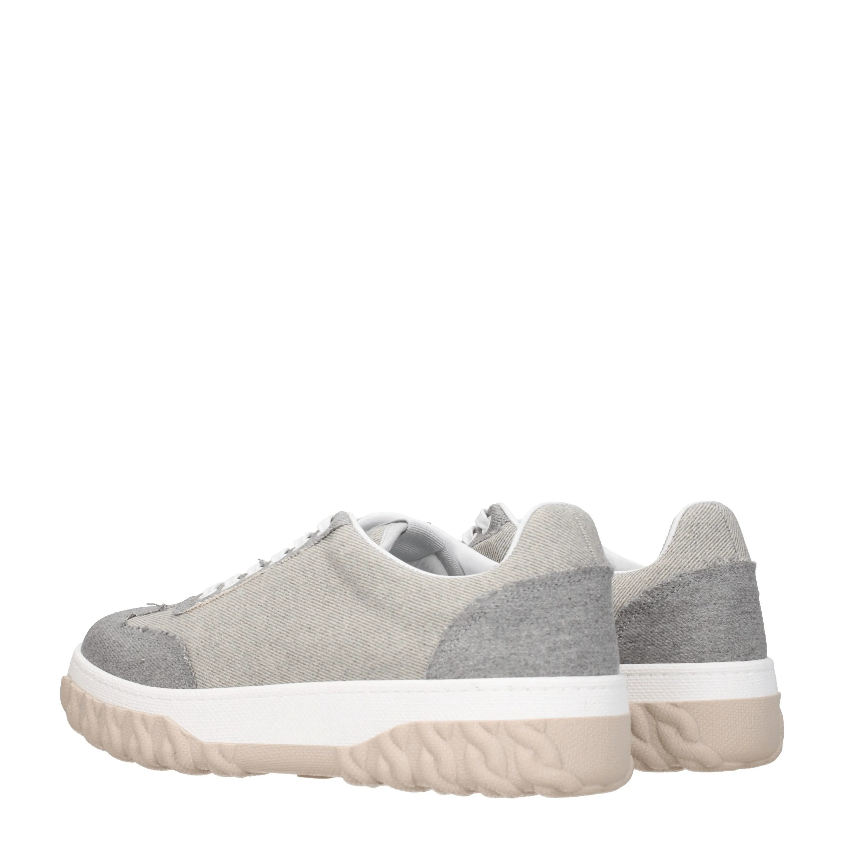 Thom Browne Sneakers Uomo Tessuto Grigio/Grigio Chiaro