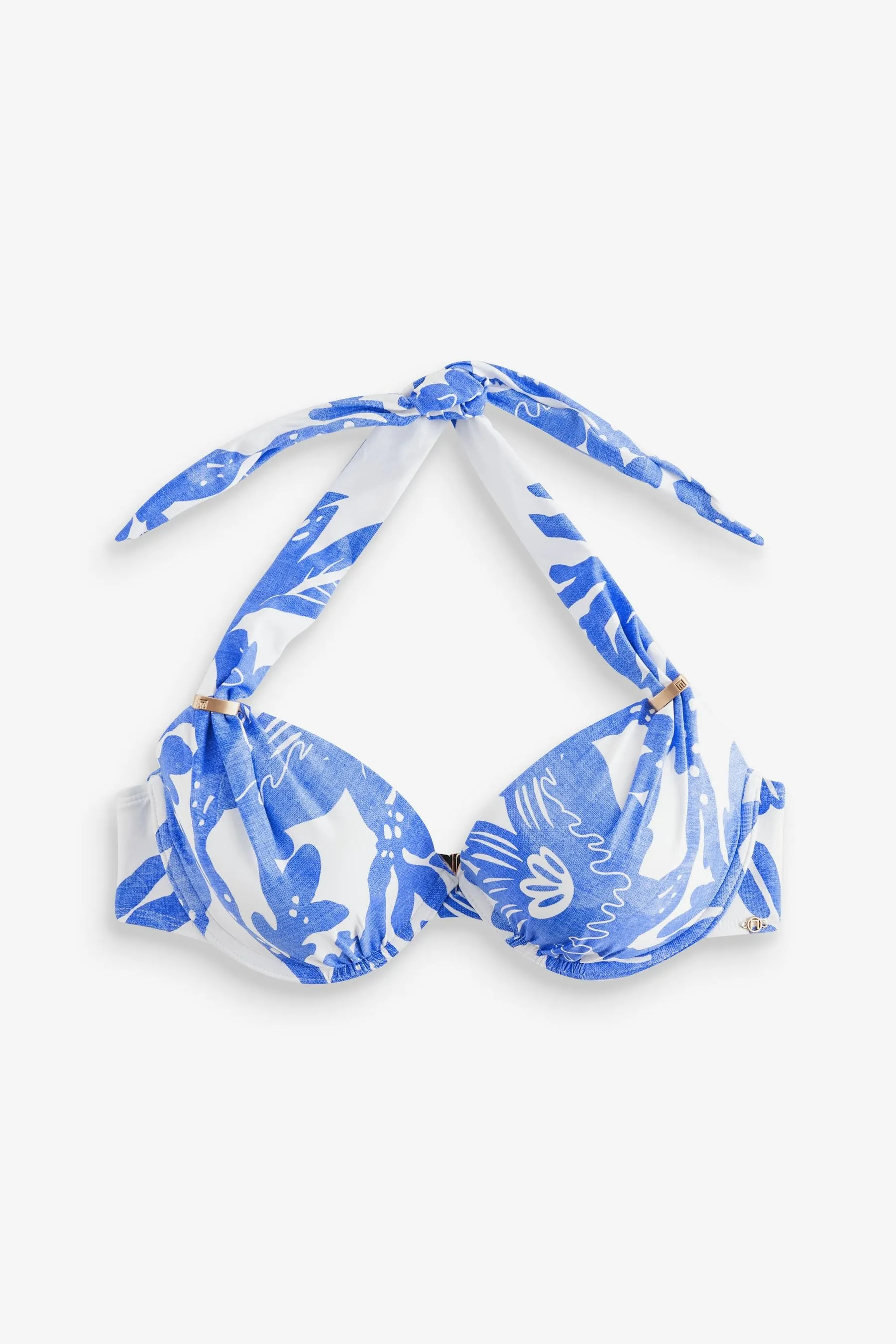 Top bikini modellante imbottito con con scollo all'americana ferretto