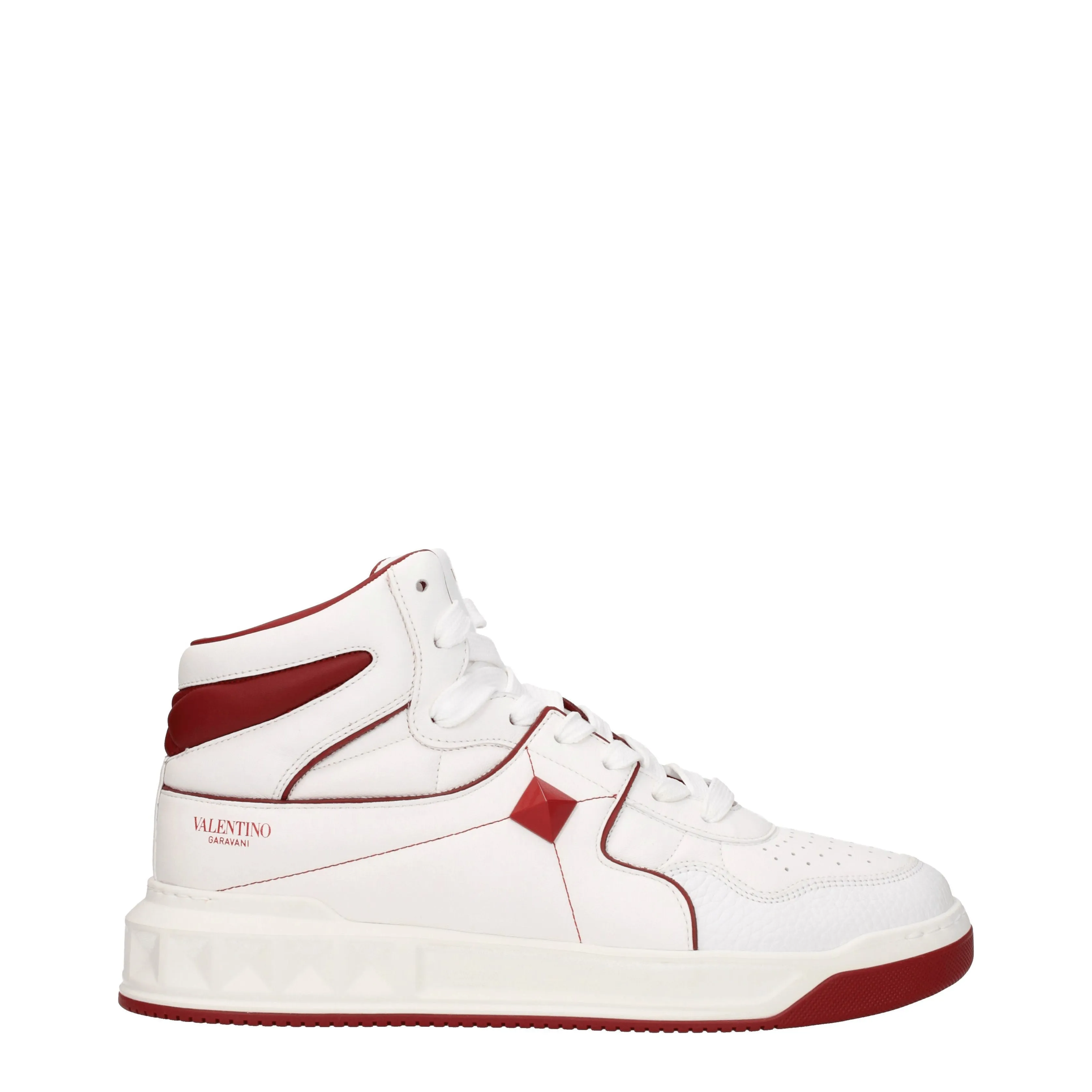 Valentino Garavani Sneakers One stud Uomo Pelle Bianco/Rosso