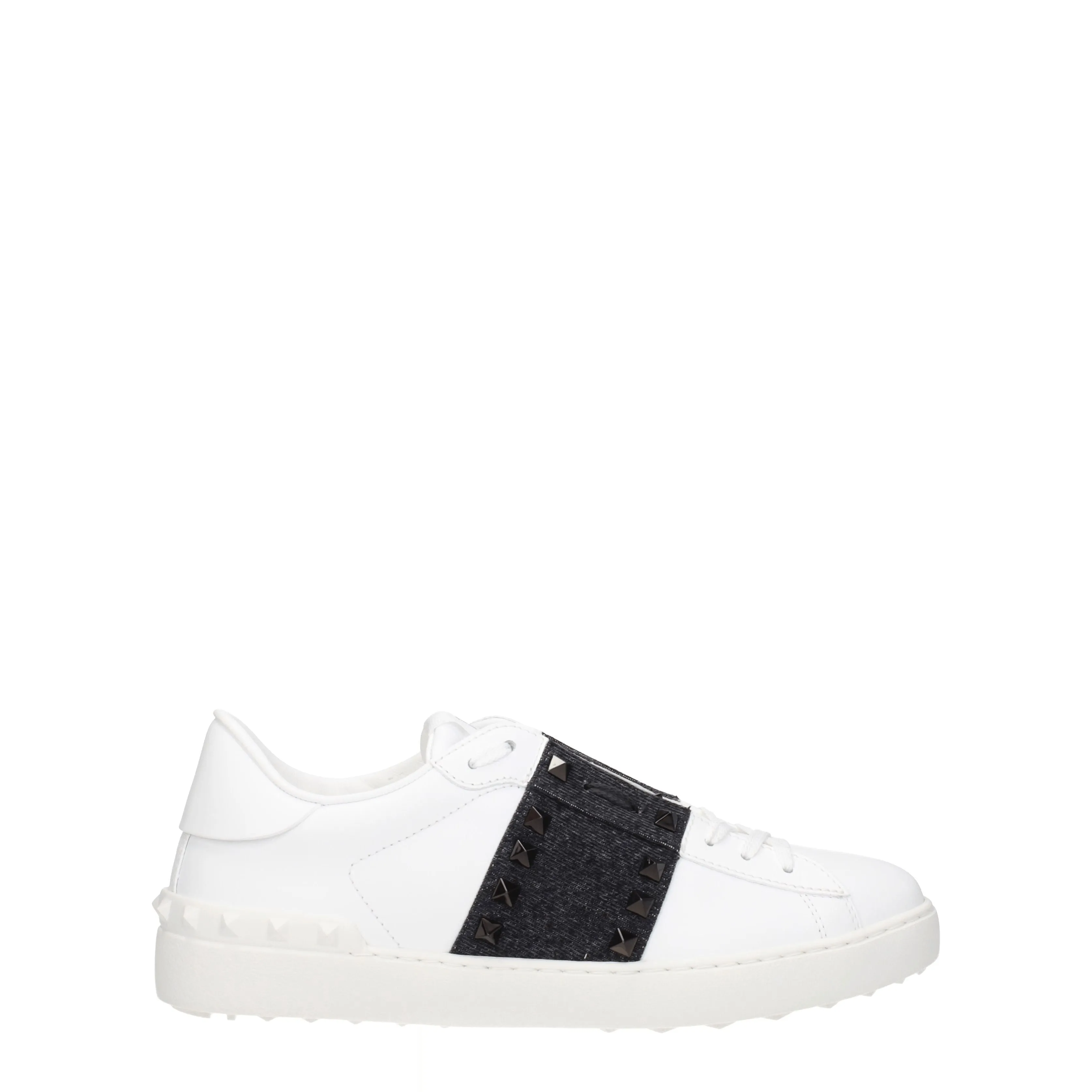 Valentino Garavani Sneakers Rockstud Uomo Pelle Bianco/Denim