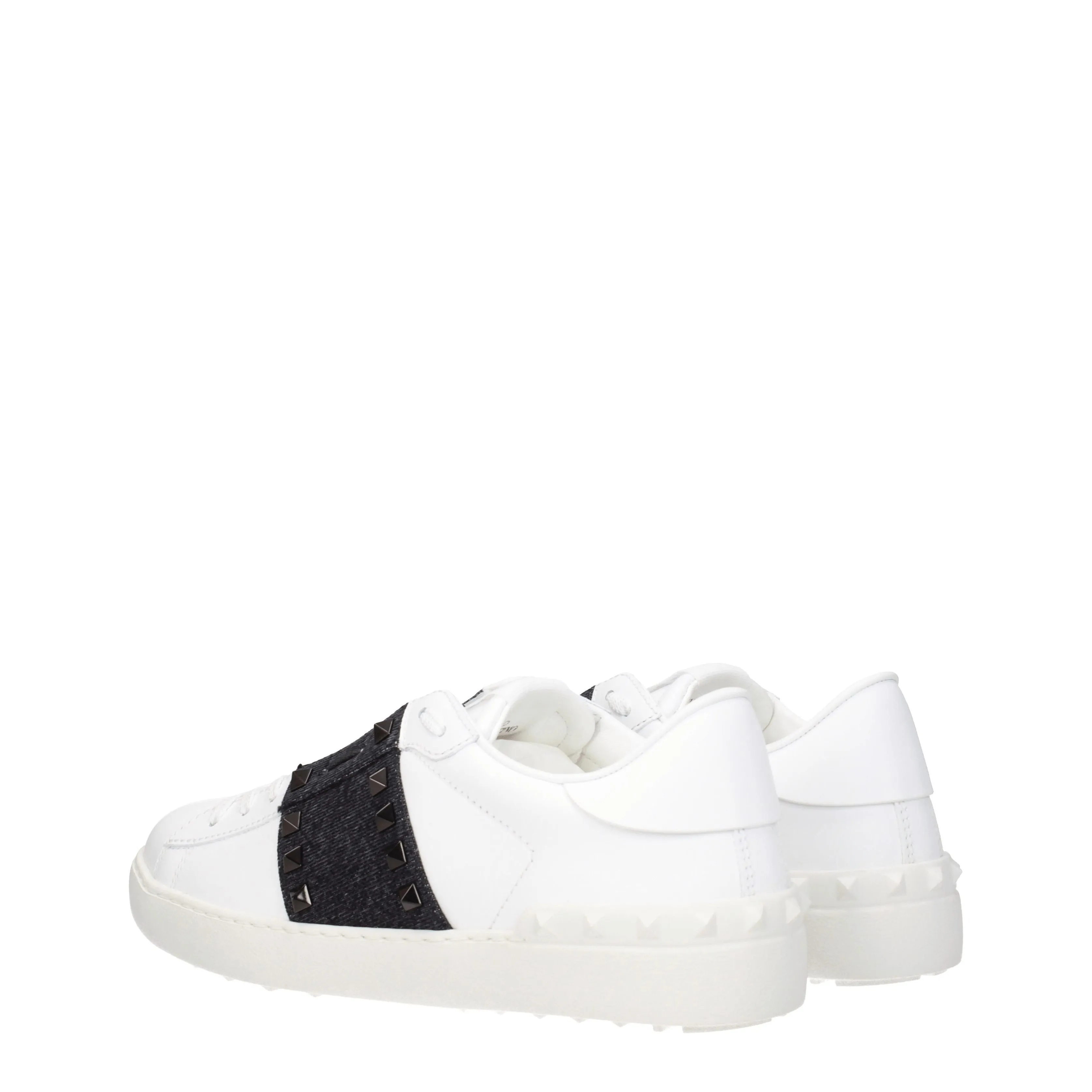 Valentino Garavani Sneakers Rockstud Uomo Pelle Bianco/Denim