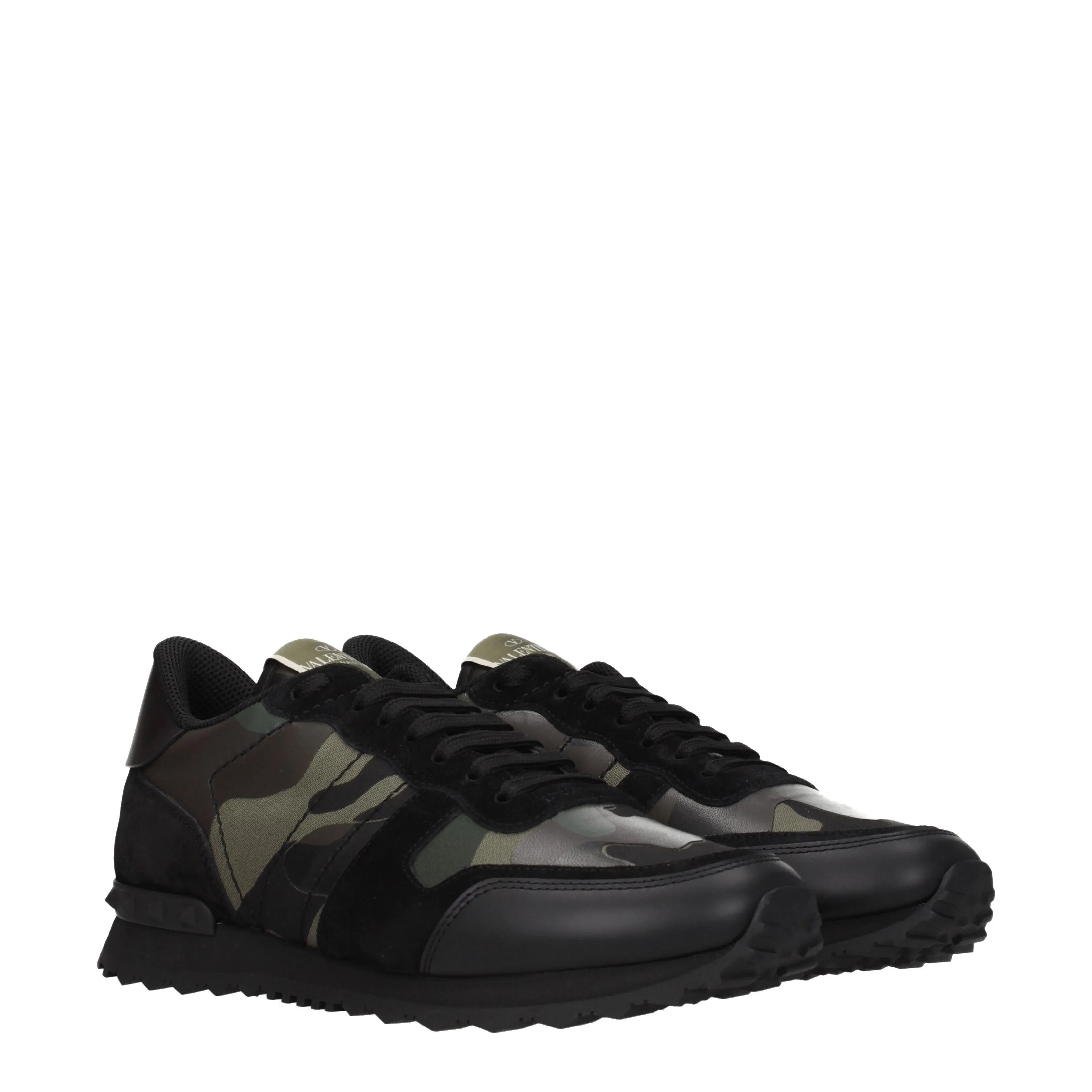 Valentino Garavani Sneakers Uomo Pelle Nero/Verde Militare