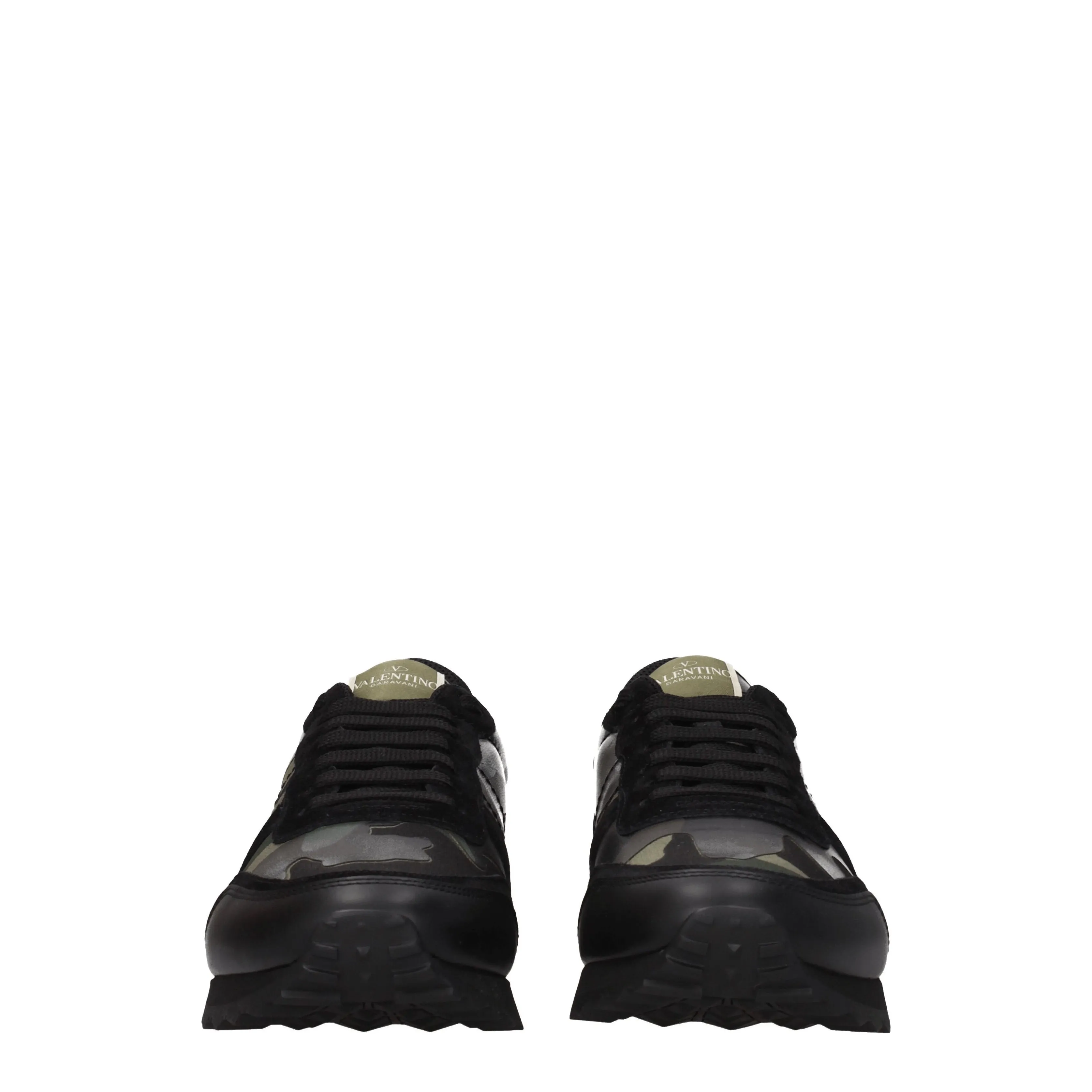Valentino Garavani Sneakers Uomo Pelle Nero/Verde Militare