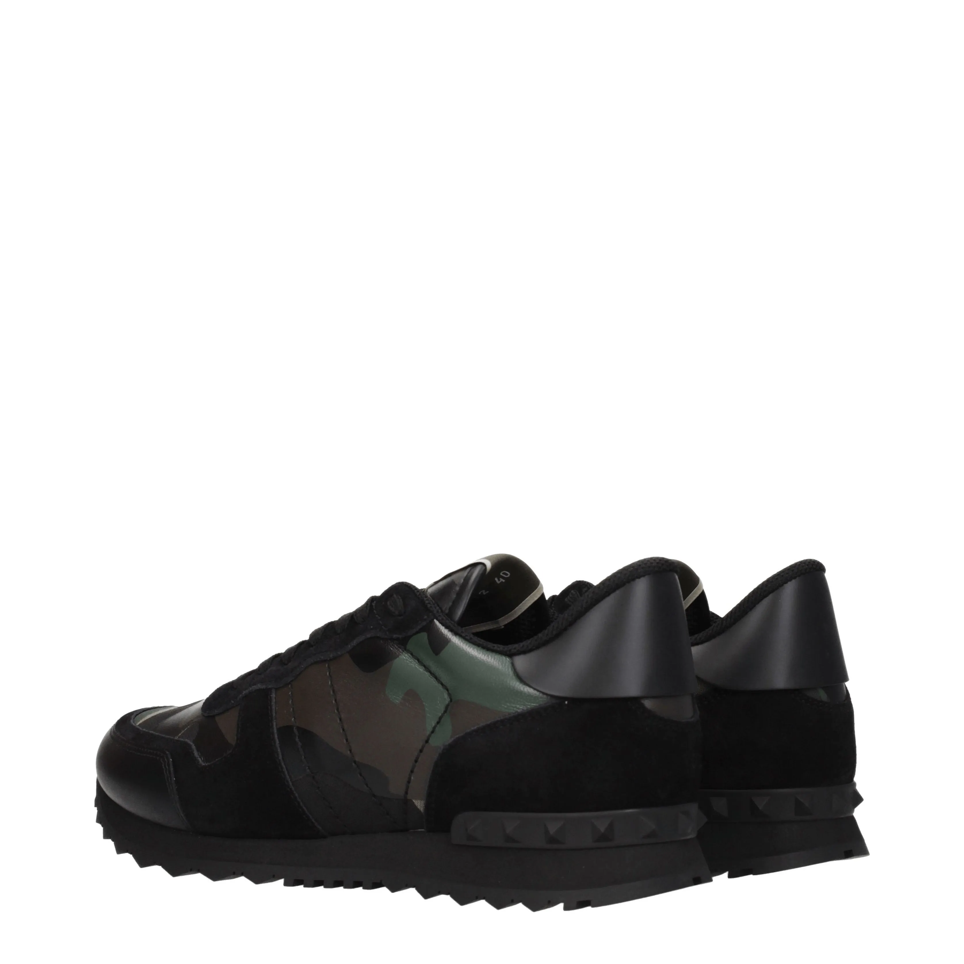 Valentino Garavani Sneakers Uomo Pelle Nero/Verde Militare