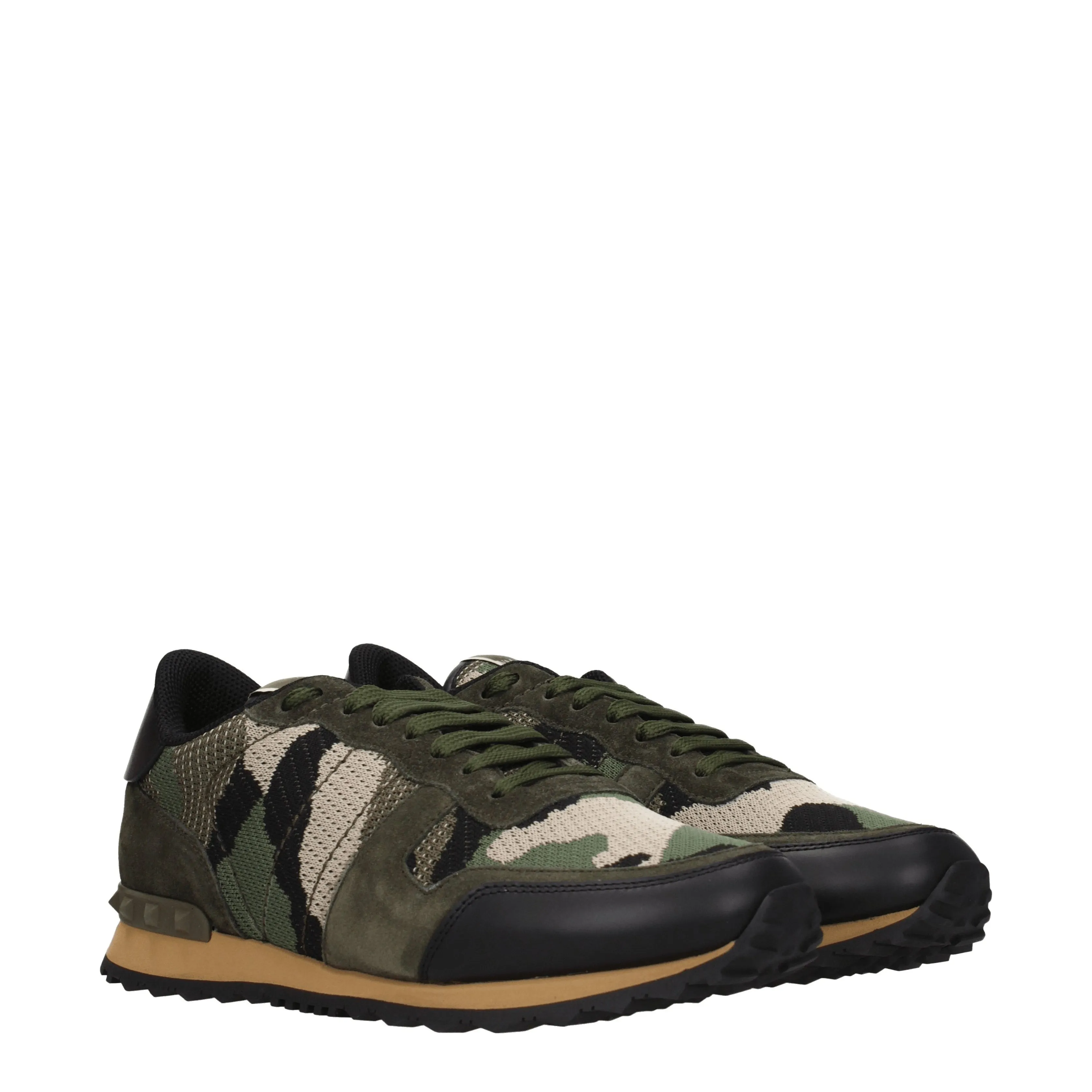 Valentino Garavani Sneakers Uomo Tessuto Verde/Verde Militare