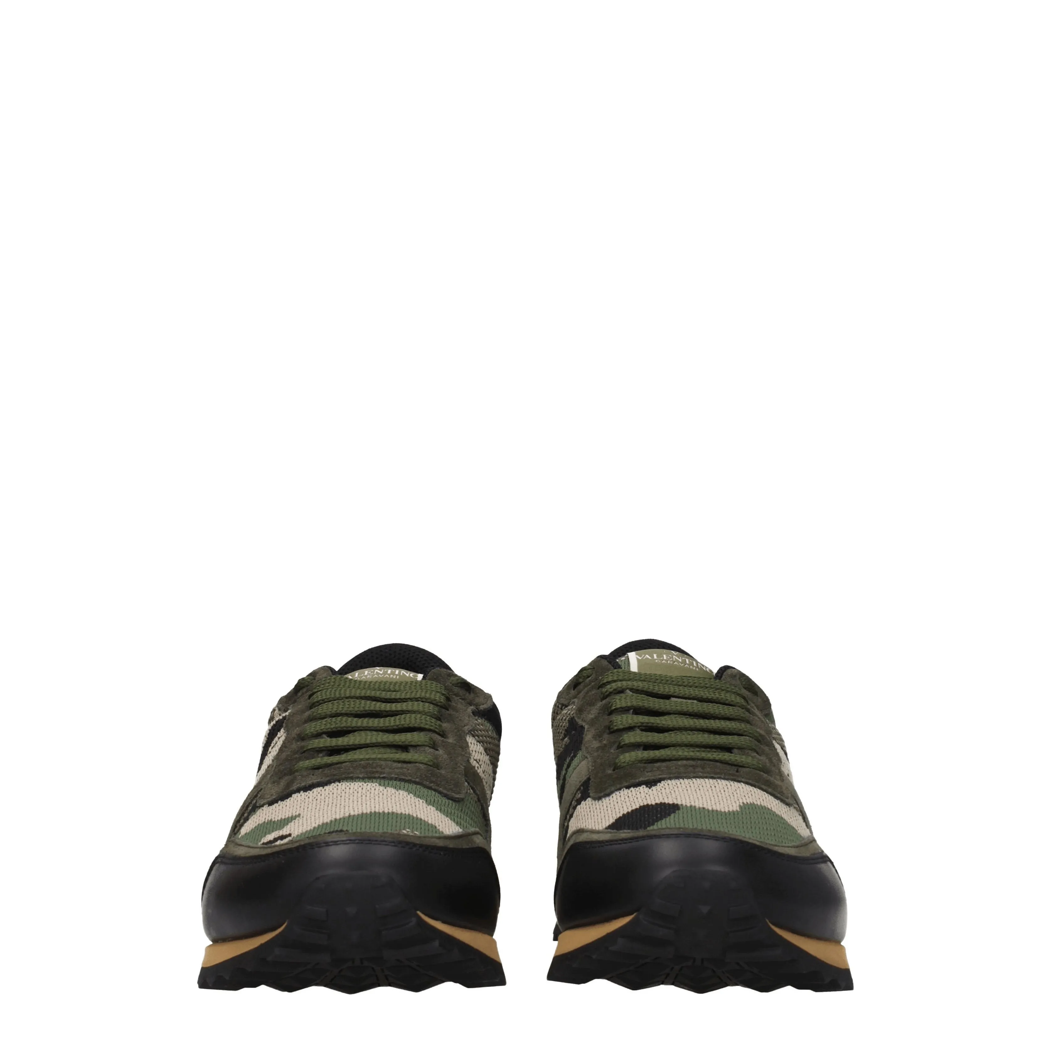 Valentino Garavani Sneakers Uomo Tessuto Verde/Verde Militare