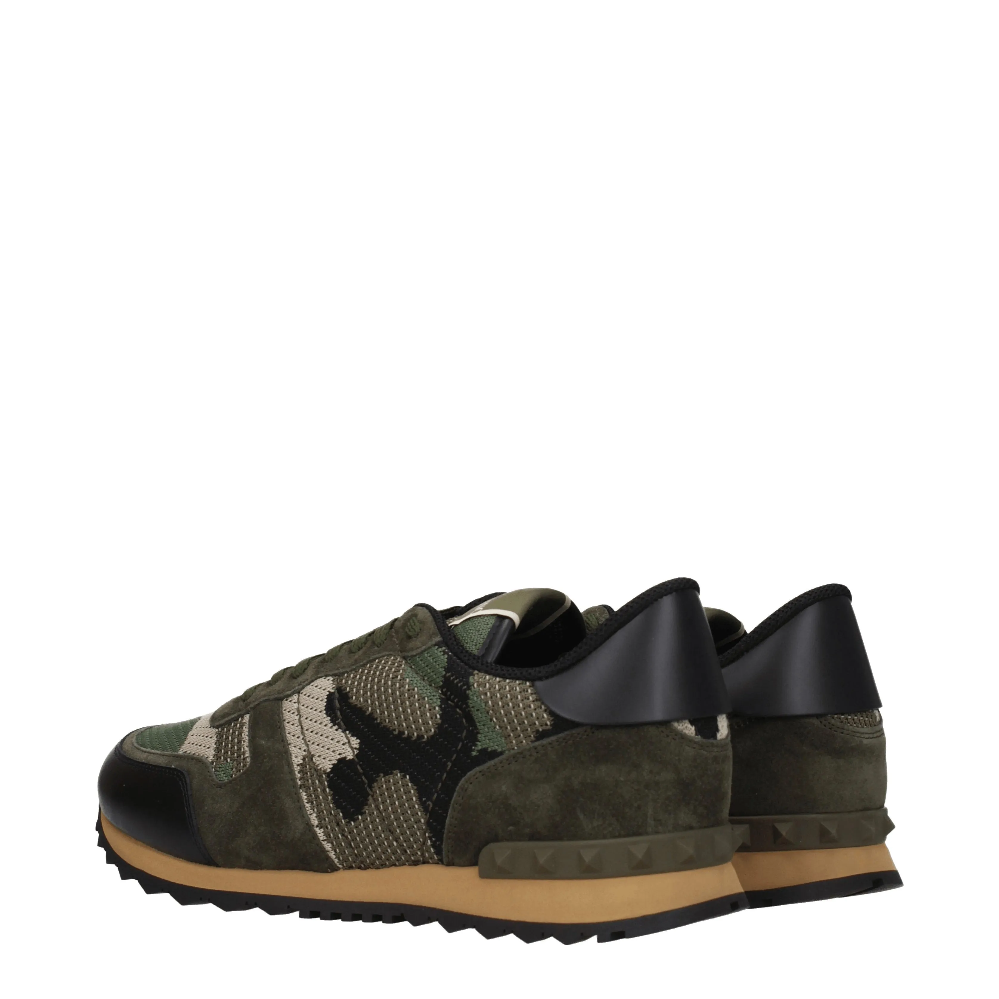 Valentino Garavani Sneakers Uomo Tessuto Verde/Verde Militare