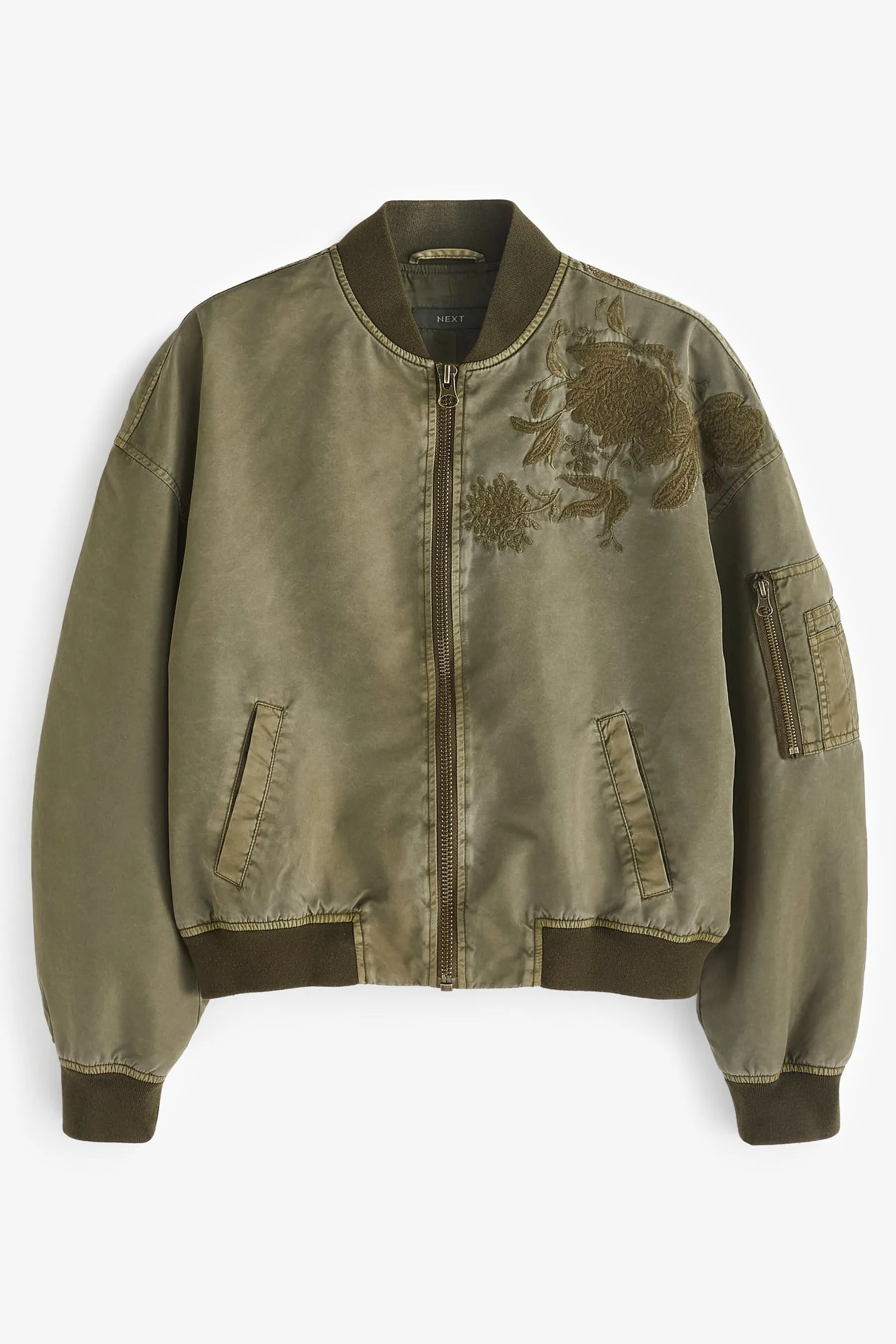 Verde kaki  - Bomber ricamato