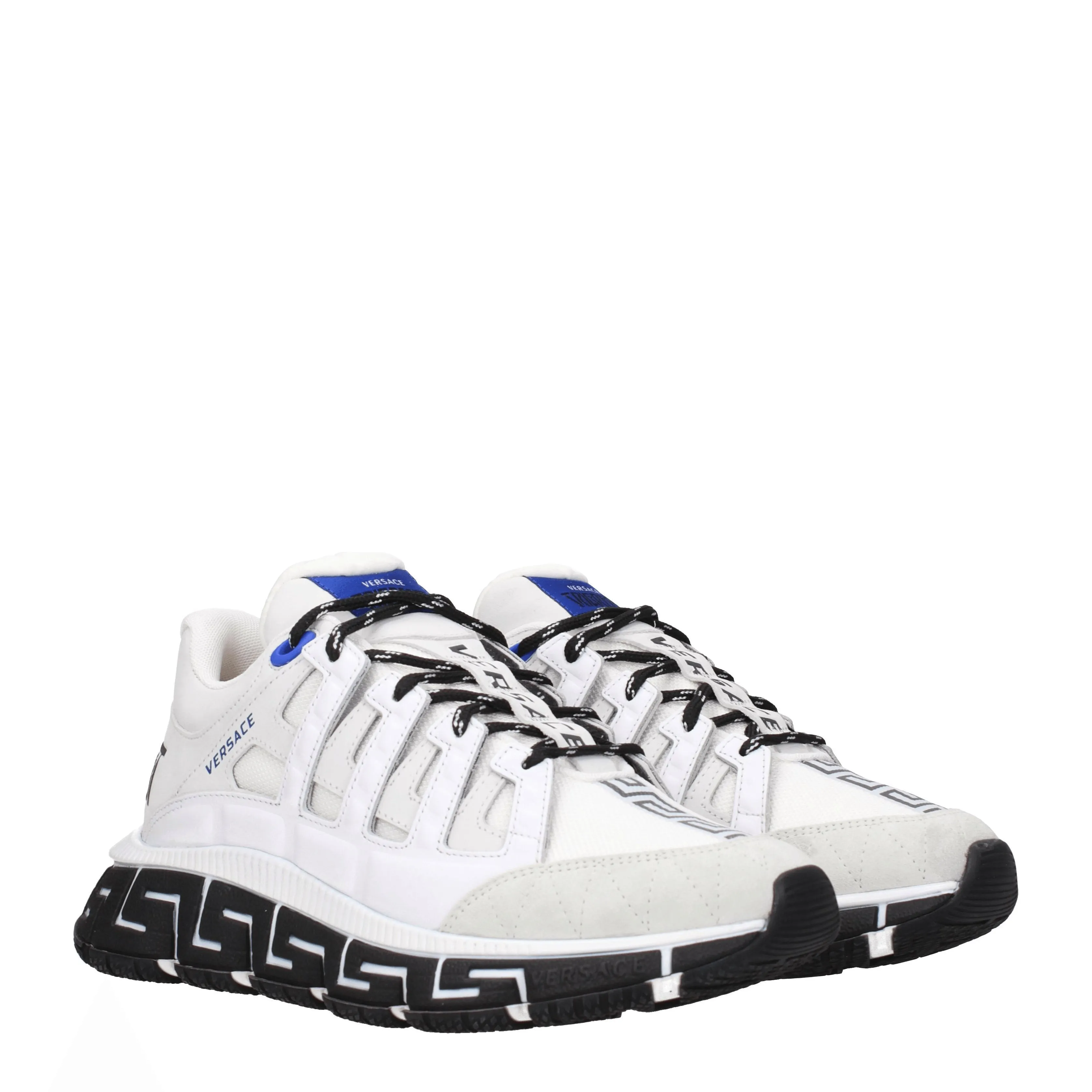 Versace Sneakers Trigreca Uomo Camoscio Bianco/Blu Navy