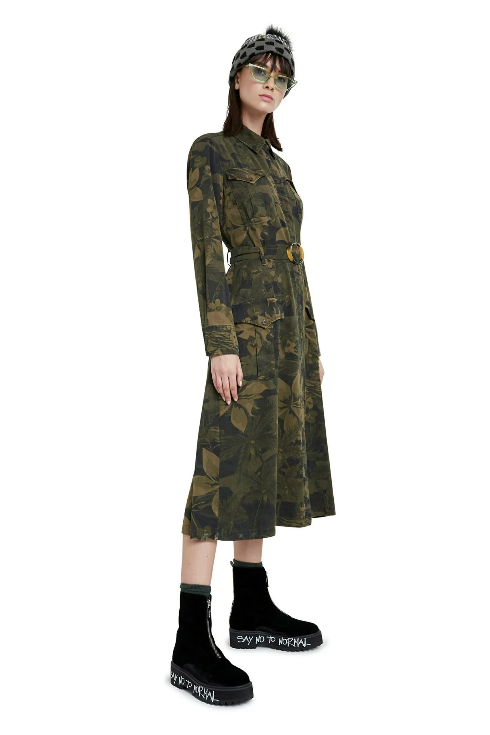 Vestito lungo Desigual vest montse Verde Oliva
