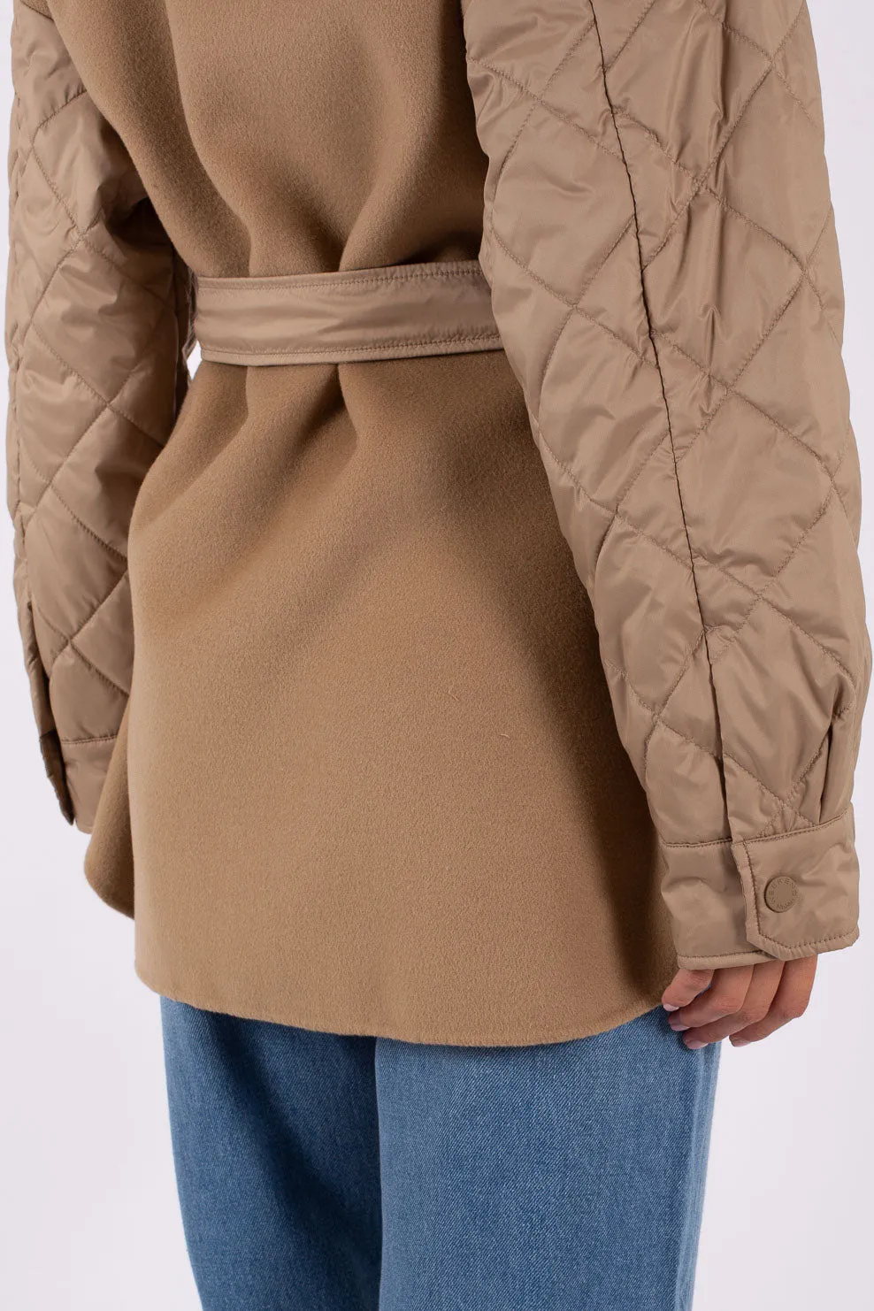 Weekend Giacca Imbottita C/cintura Marrone Donna