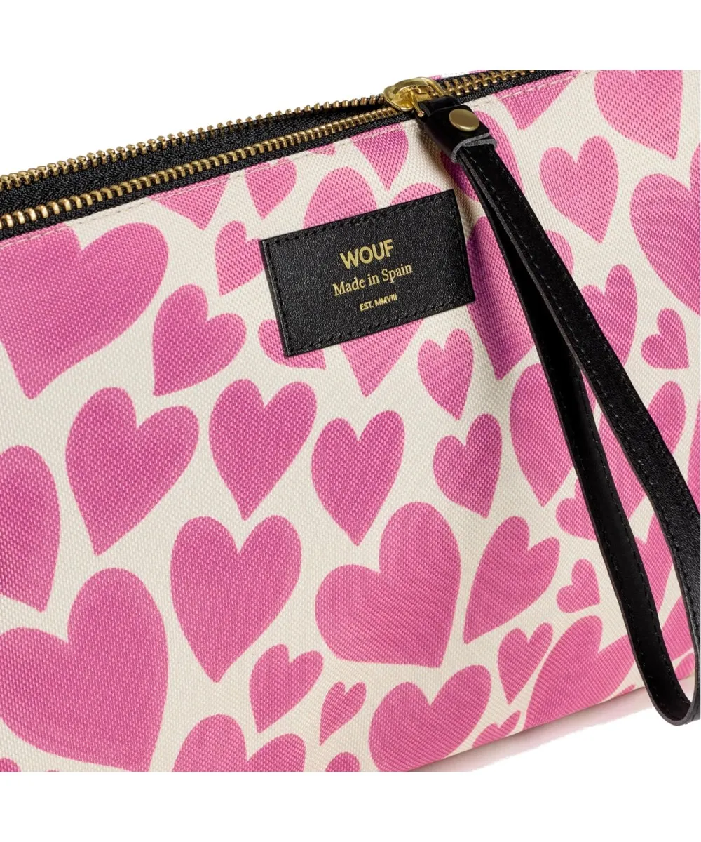Wouf Pouch bag pochette a mano large pink love