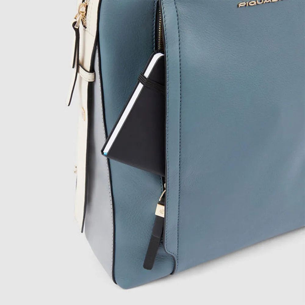 Zaino Donna PIQUADRO Porta Computer in Pelle Colore Avio - Grigio Linea Circle - CA4576W92