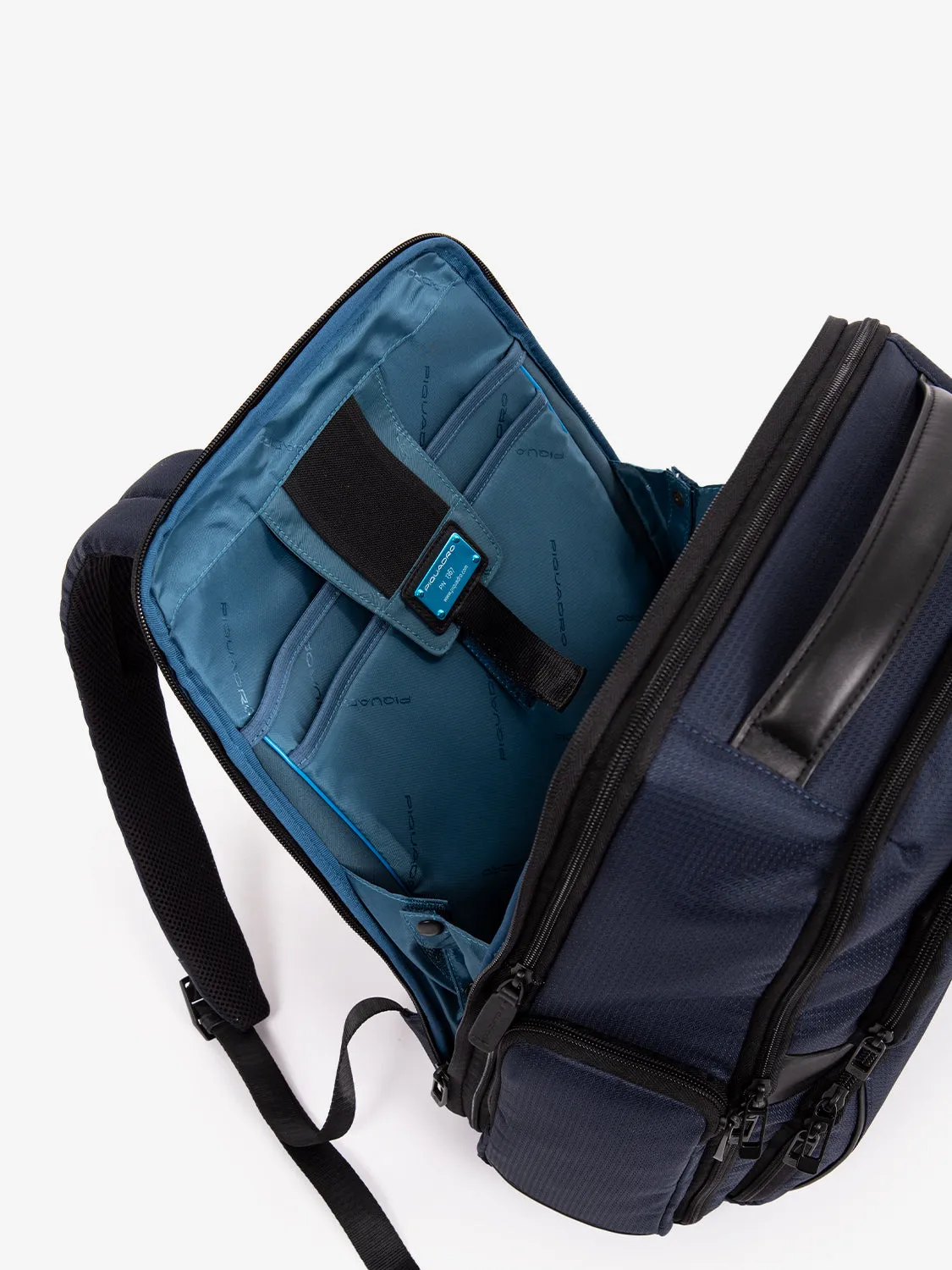 Zaino tessuto e pelle porta pc 15.6'' blu