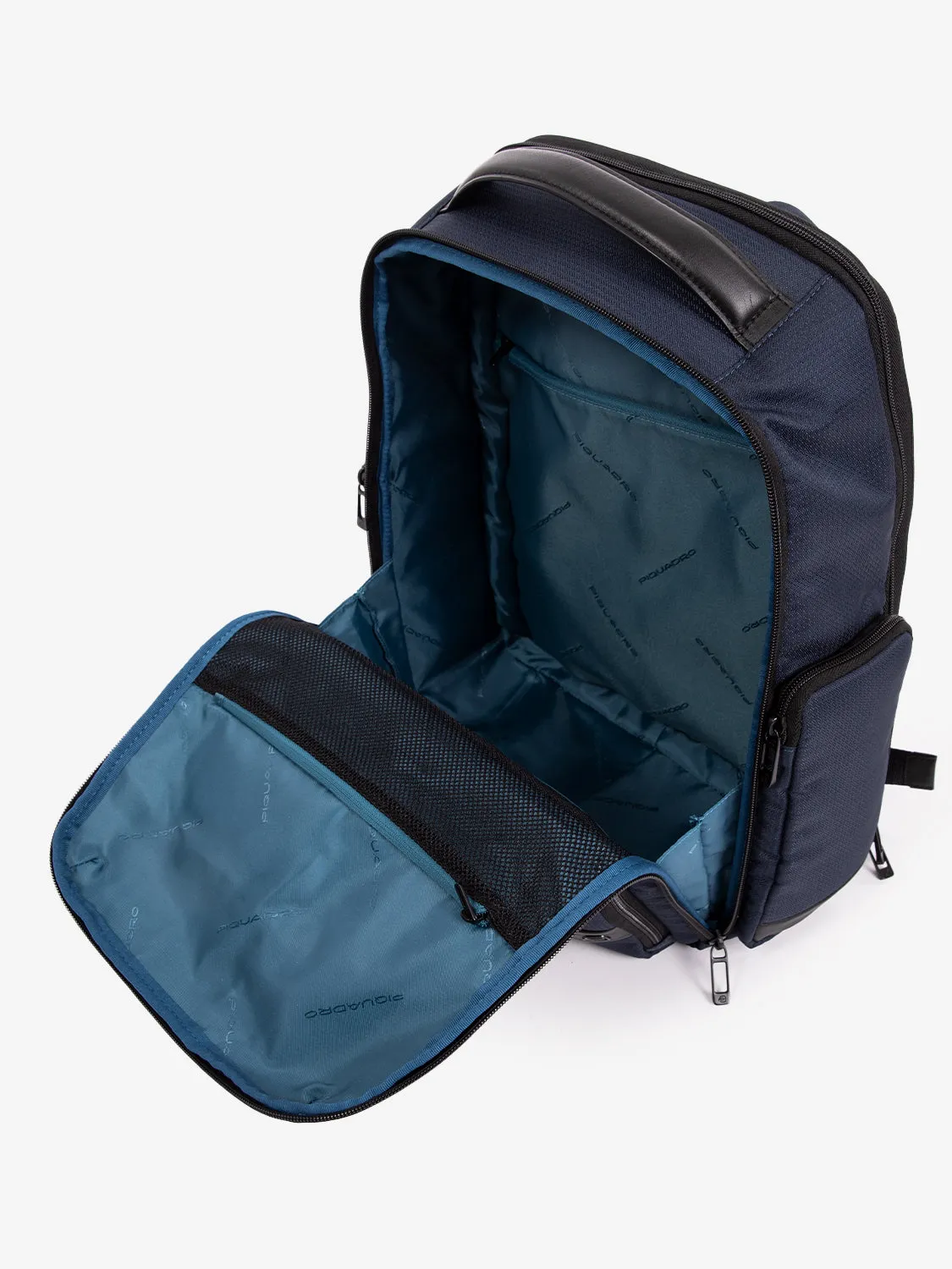 Zaino tessuto e pelle porta pc 15.6'' blu